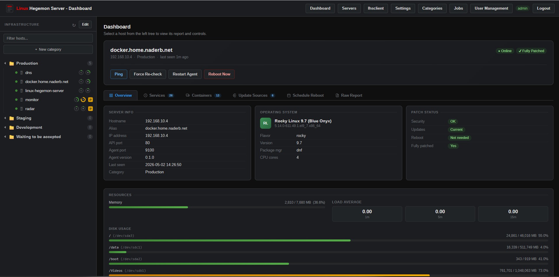 Linux Hegemon Server screenshot